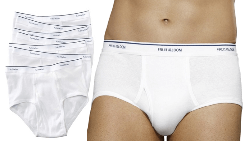 Fruit of the Loom Men's White Briefs 100% Cotton Underwear 3 Pack 