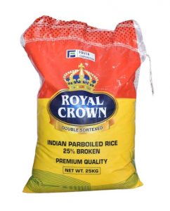 Royal Crown Double Sortexed Indain Parboiled Rice 25%Broken Premium ...