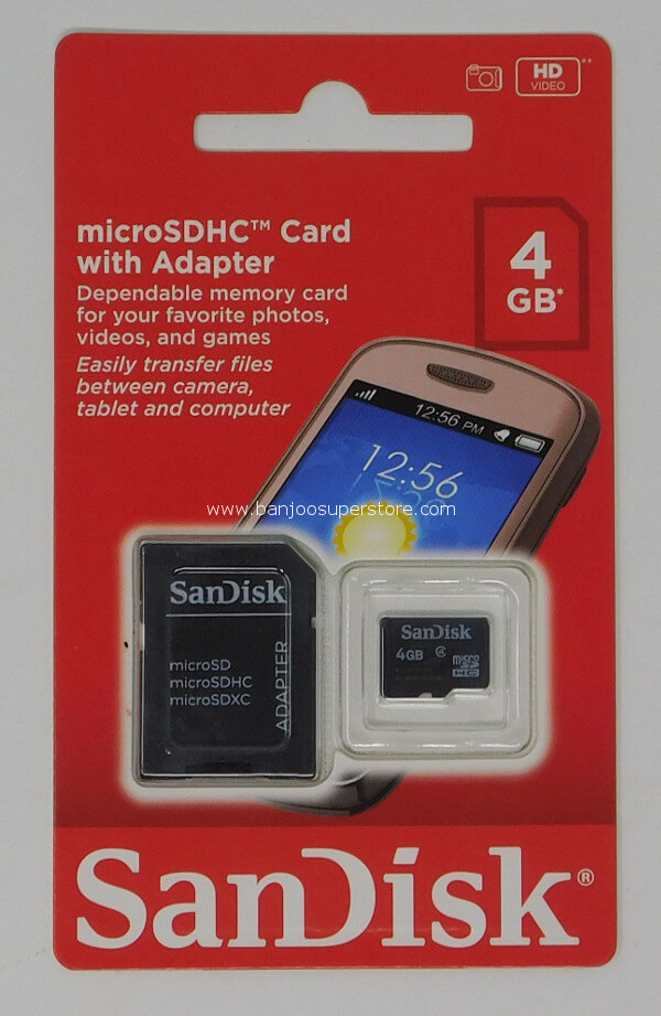 Sandisk Micro Sd Card With Adapter Banjoo Superstore